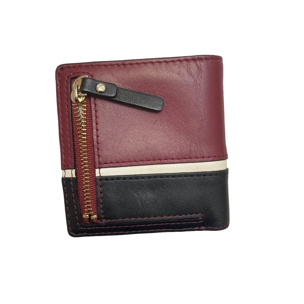Kate spade red white black colorblock mini wallet